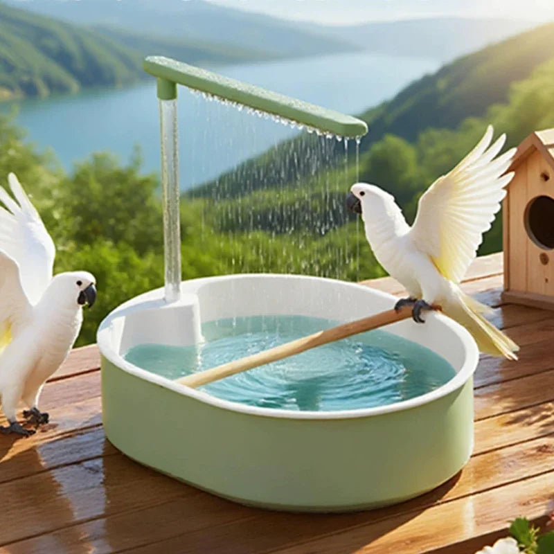 Parrot Automatic Bird Bath Tub Shower Fountain USB Electric Circulating Faucet Pet Large Bird Bathtub Cleaning Supplies