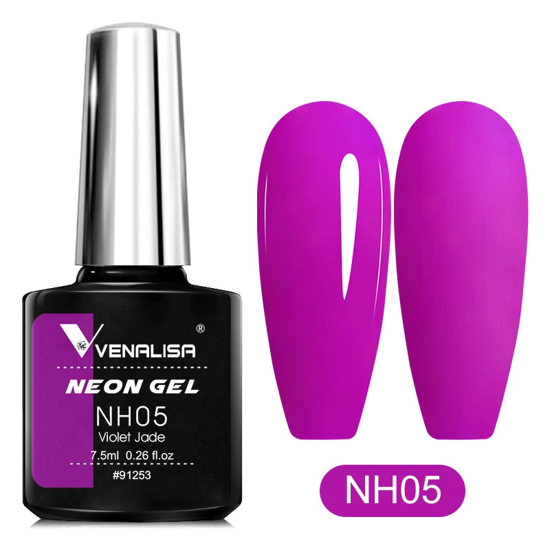 Venalisa New 7.5ml Neon Gel Nail Art Manicure Soak Off Camouflage Natural Nude Color Silicone Nail Gel Polish Lacquer Varnishes