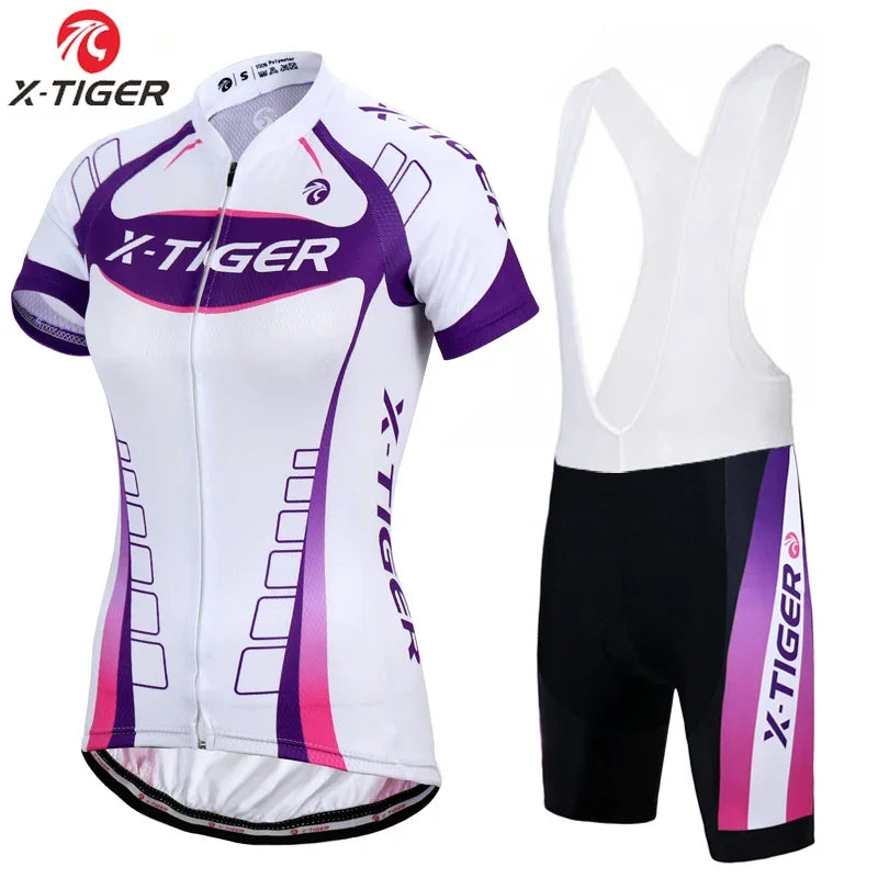 X-Tiger Pro Women Cycling Jerseys Sets MTB Bike Cycling Clothing Breathable Mountian Bicycle Clothes Summer Bike uniform Wear