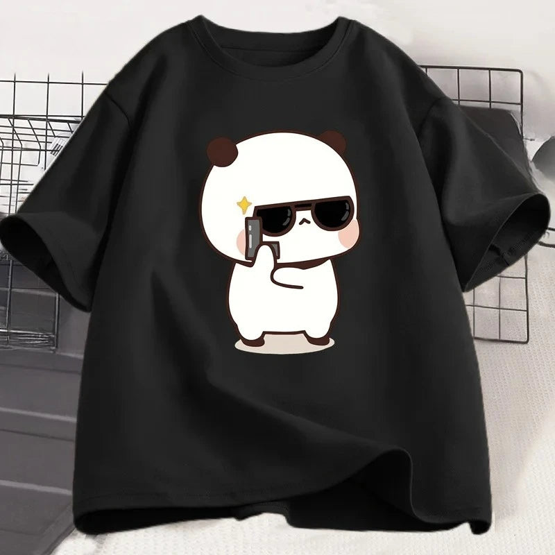 Bubu Dudu Couple T-shirt Panda Is A Spy Love Event Couple T-shirt Cute Matching Coton T-shirt Women Men Gift Valentine's Day
