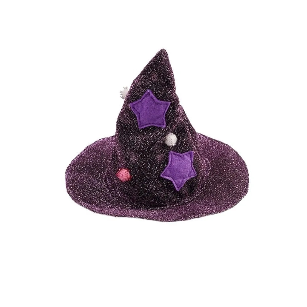 Funny Star Pet Witch Cloak Cloth Purple Halloween Pet Cloak Soft Pet Clothes Dog Witch Costume Cat