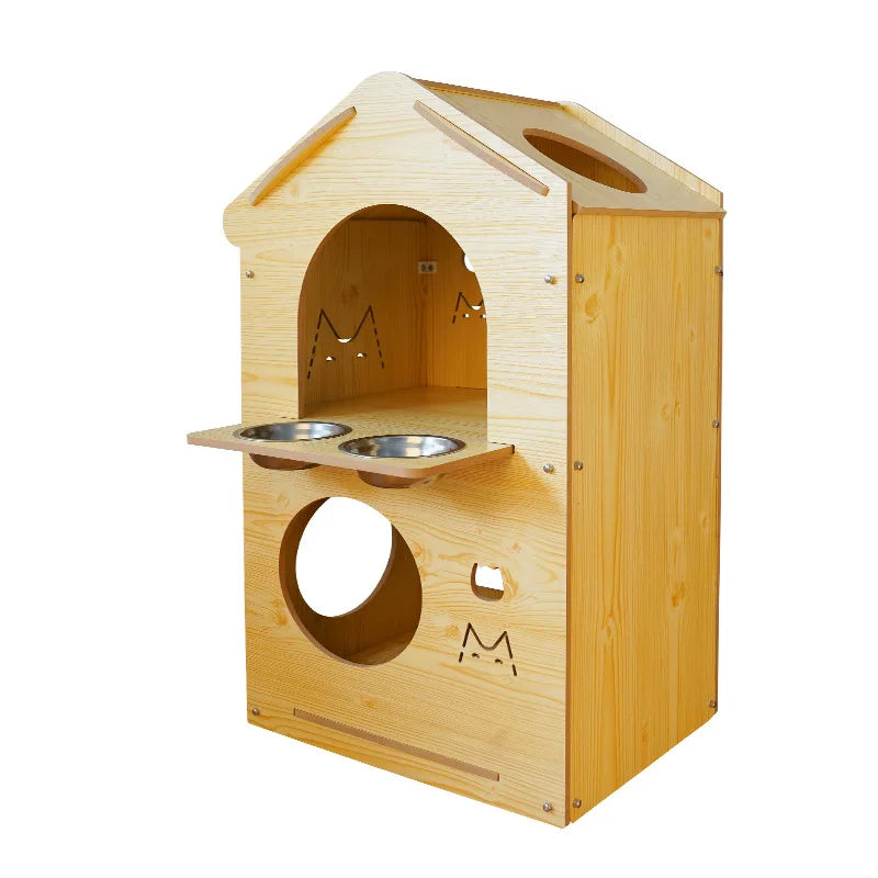 Pet Villa Wooden House Bedroom Home Wooden Splicing Assembly Cat and Dog Universal Villa House Indoor Pet Items