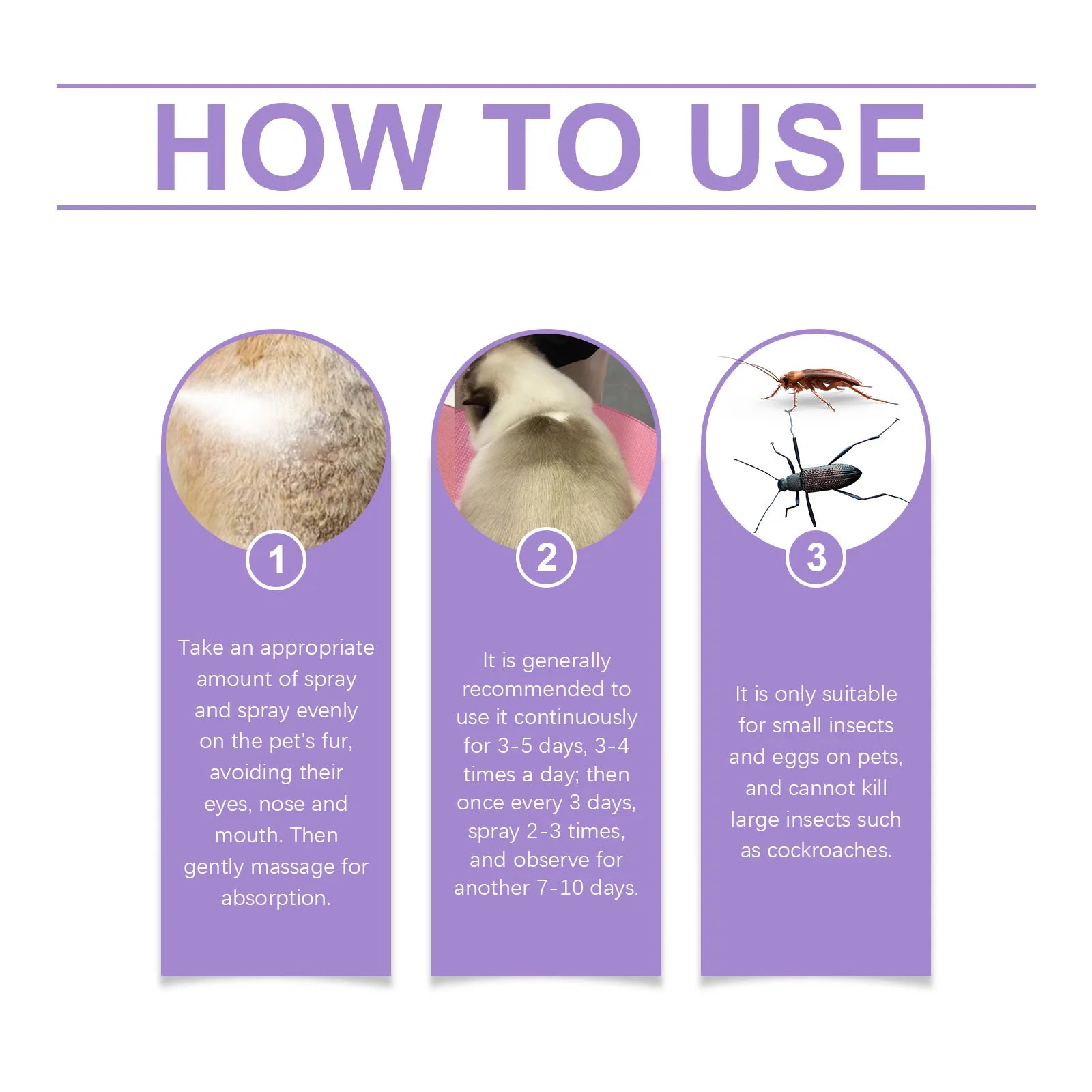 Yegbong Flea Tick Repellent Spray Pet Repellent Pet Repellent Spray for Dogs Mild Waterproof Cat Dog Fur Clean Mite Lice Removal