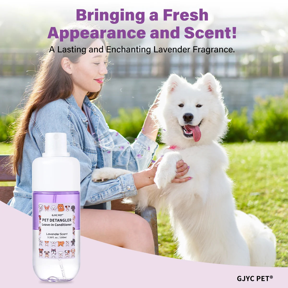 Pet Hair Detangler Spray 120ml Lavender Scent Alcohol Free Detangles Smooths Softens For All Breeds Dogs Cats Daily Grooming