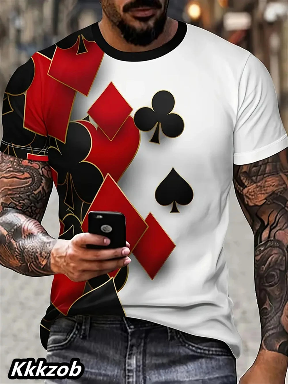 Mens Lion Print Short Sleeve Crew Neck T-Shirt Soft Breathable Casual Wear Outdoor Activities Summer Essential Clothing Tshirts