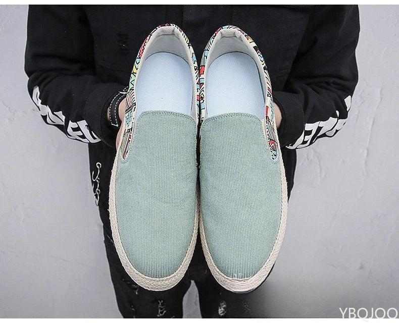 2025 New Style Summer Fashion versatile Men's Sneakers Casual comfort Canvas Flat Shoes Men Fisherman Linen Cloth Loafers Shoes