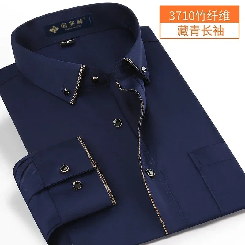 new arrival Spring commercial easy care shirt male oversize long-sleeve fashion formal high quality plus size M-7XL8XL9XL