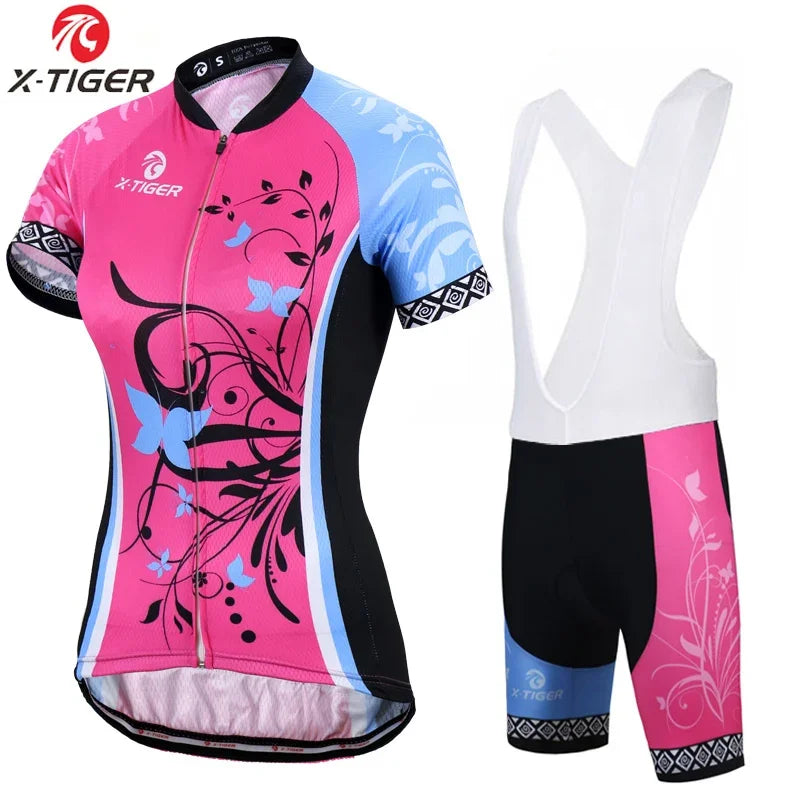 X-Tiger Pro Women Cycling Jerseys Sets MTB Bike Cycling Clothing Breathable Mountian Bicycle Clothes Summer Bike uniform Wear