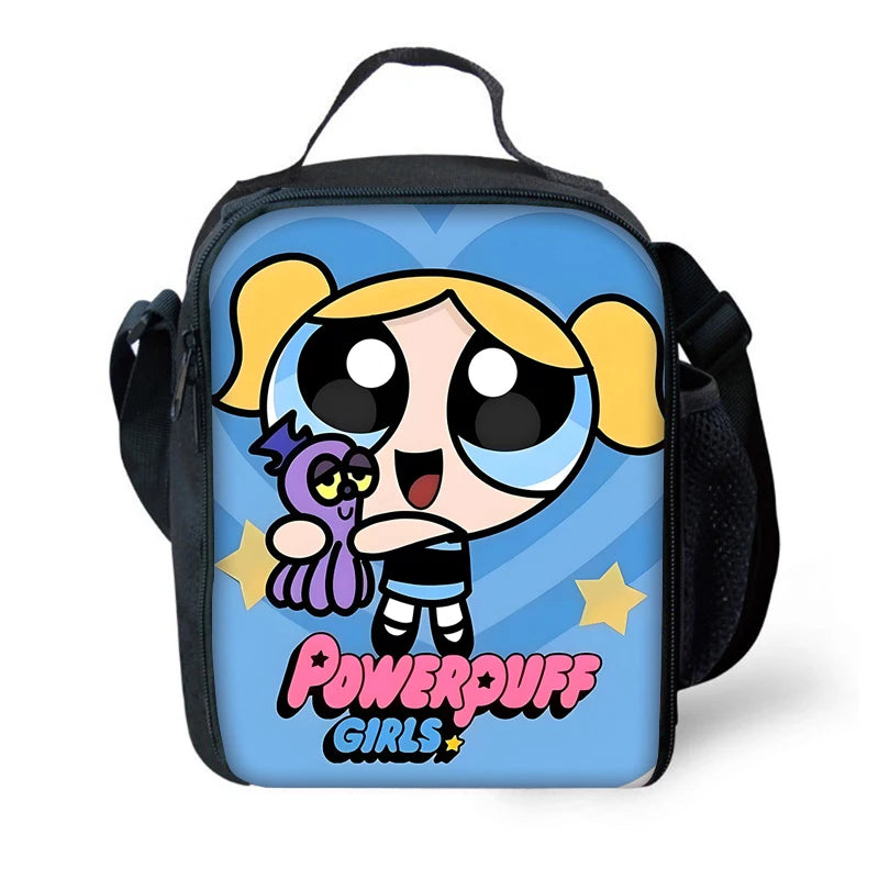 Child Cute Anime Powerpuffs Girlss School Backpack with Lunch Bags ,Pencil Bags ,School Bags for Boys Girls Best Gift
