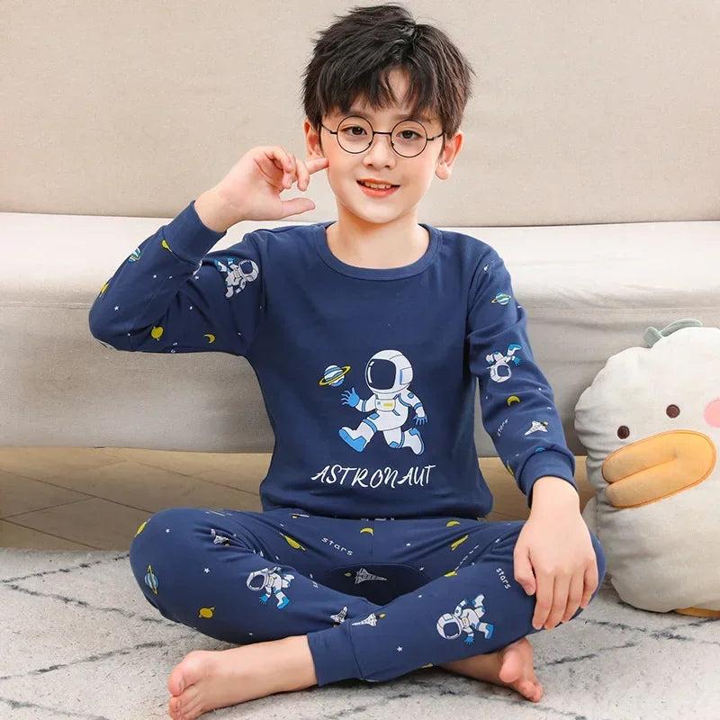 Children's Pajamas Set Cartoon Panda Kids Sleepwear Baby Boys Clothes Sleep Suit Cotton Pyjamas Infant Nightwear For Girls
