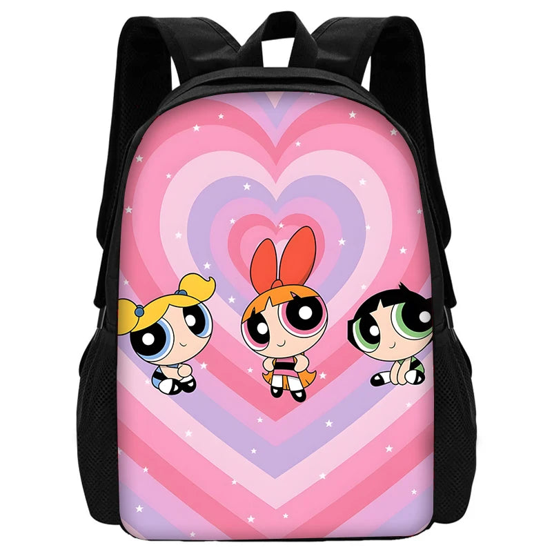 Child Cute Anime Powerpuffs Girlss School Backpack with Lunch Bags ,Pencil Bags ,School Bags for Boys Girls Best Gift