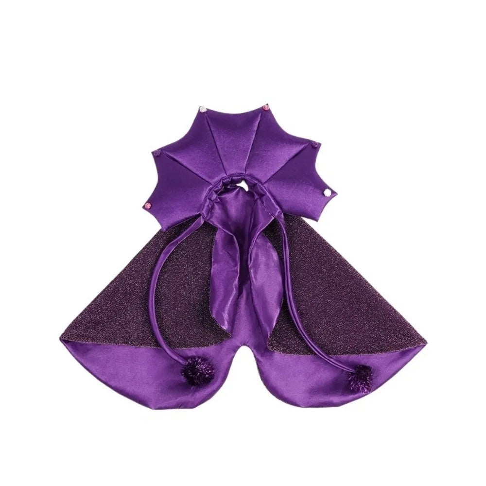 Funny Star Pet Witch Cloak Cloth Purple Halloween Pet Cloak Soft Pet Clothes Dog Witch Costume Cat