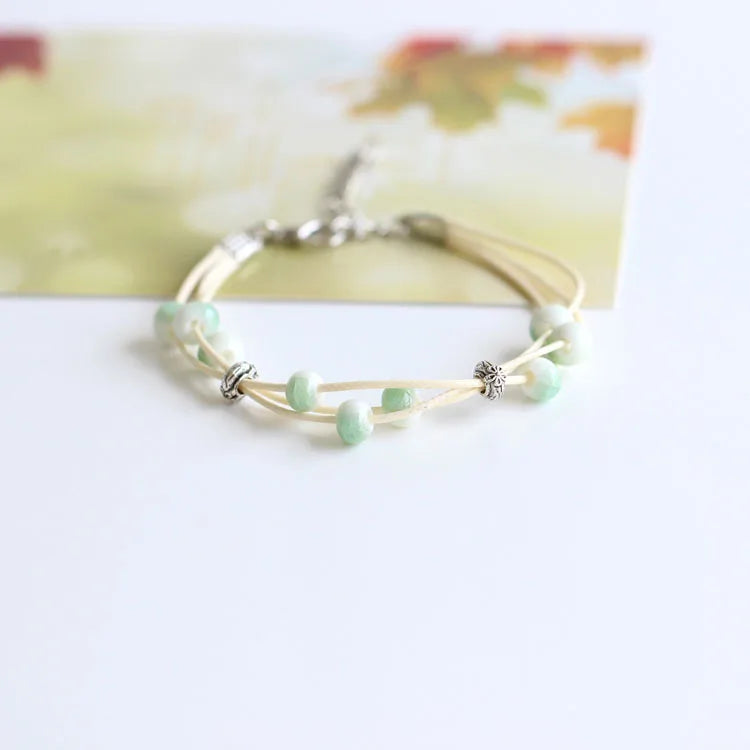 Fashion Delicate Hand-Woven Ceramic Beads Bracelet Originality Chinese Style Bracelet Adorn Article Dropshipping #1443