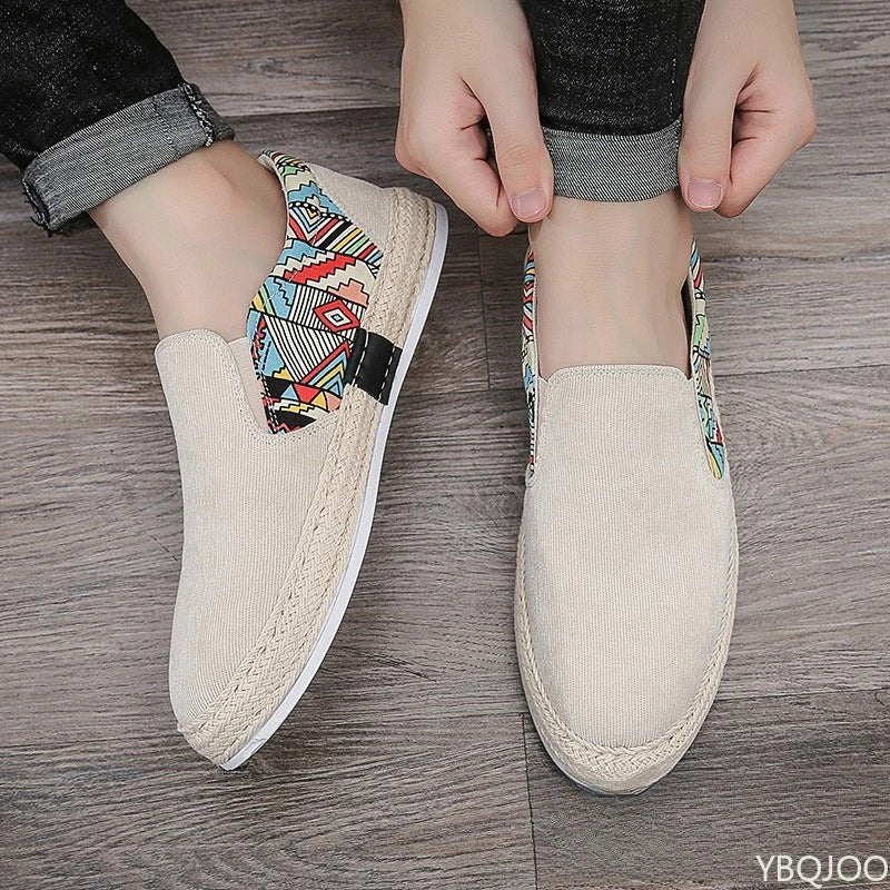 2025 New Style Summer Fashion versatile Men's Sneakers Casual comfort Canvas Flat Shoes Men Fisherman Linen Cloth Loafers Shoes