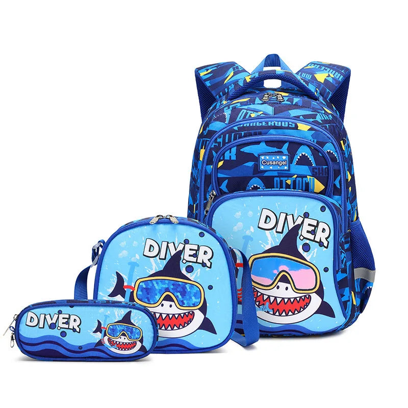 Cartoon Unicorn 3 Piece Set School Bags For Girls Boys Kids Space Backpack Primary School Students Backpack With lunch box