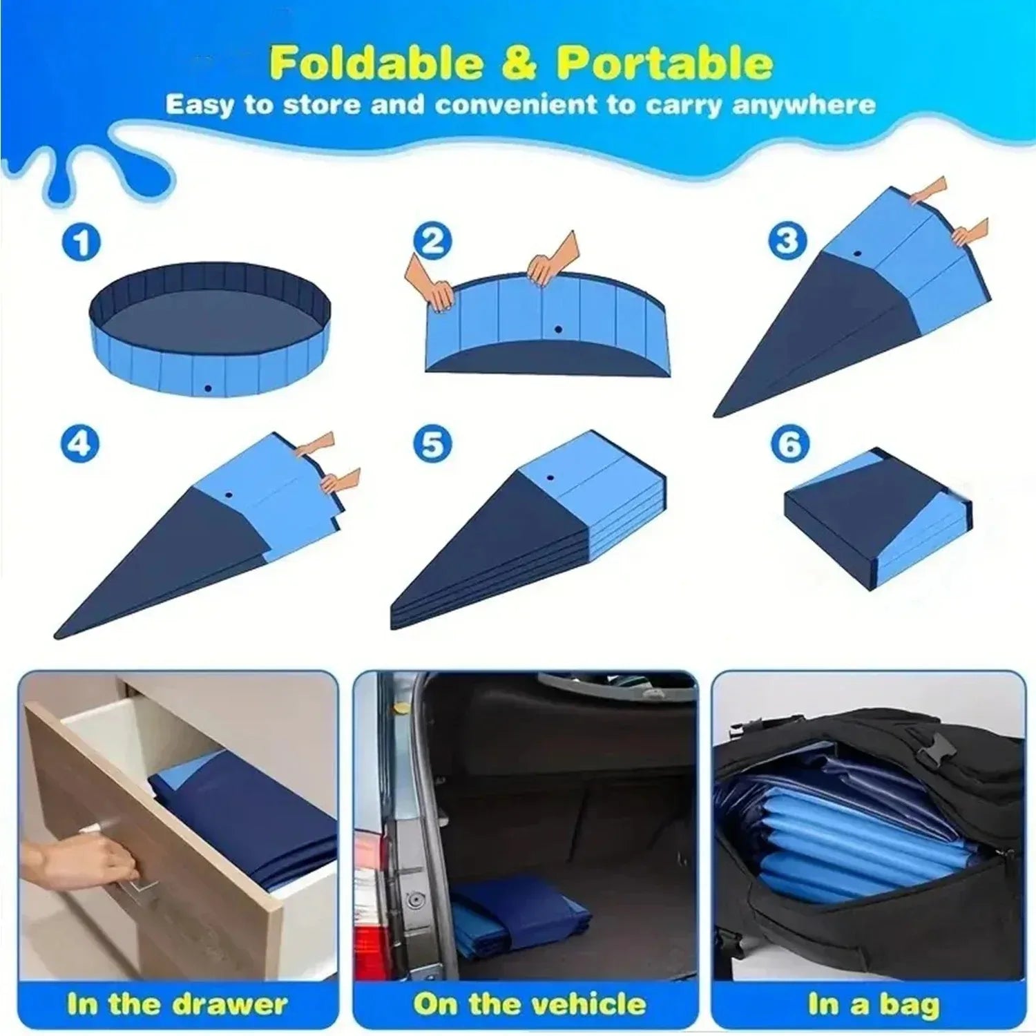 Pet Swimming Pool Bath Supplies Foldable Large Dog Bath Pet Pool Golden Retriever  Cat Bath Baby Bath  Dog Swimming Pool Outdoor