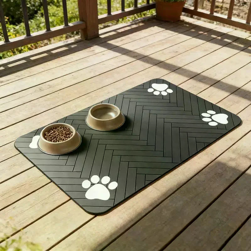 Pet Feeding Mat-Absorbent Pet Placemat For Food And Water Bowl With Waterproof Rubber Backing Quick Dry Water Mat For Dog Cat