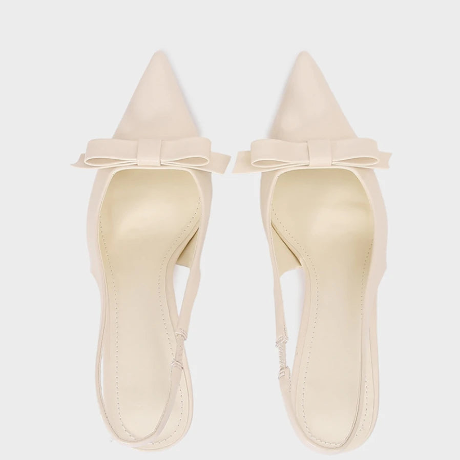 Summer High Heeled Sandals for Women Elegant Bow Decoration Fashion Party Wedding Slingback Sexy Stiletto Ladies Dress Shoes