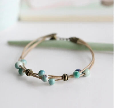 Fashion Delicate Hand-Woven Ceramic Beads Bracelet Originality Chinese Style Bracelet Adorn Article Dropshipping #1443