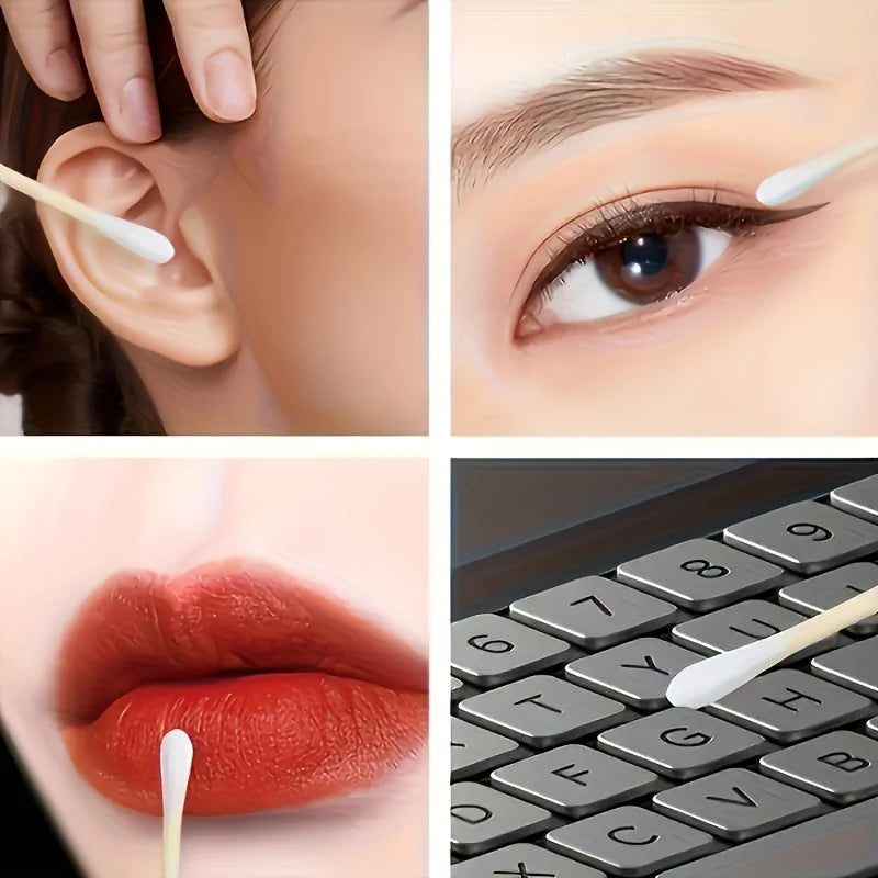 400Pcs Cotton Swabs for Ear Cleaning, Disposable Cotton Swabs for Makeup, Household Disposable Cotton Swabs for Cleaning Ear Picks, Disinfecting Pointed Cotton Swabs with Double Heads, Convenient Pet Ear Canal and Tear Stain