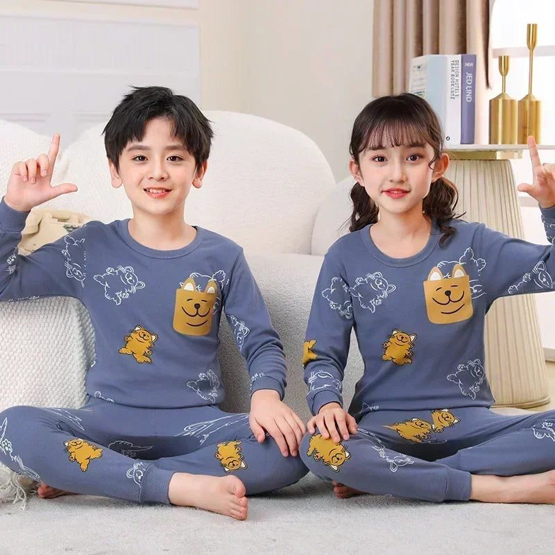 Children's Pajamas Set Cartoon Panda Kids Sleepwear Baby Boys Clothes Sleep Suit Cotton Pyjamas Infant Nightwear For Girls