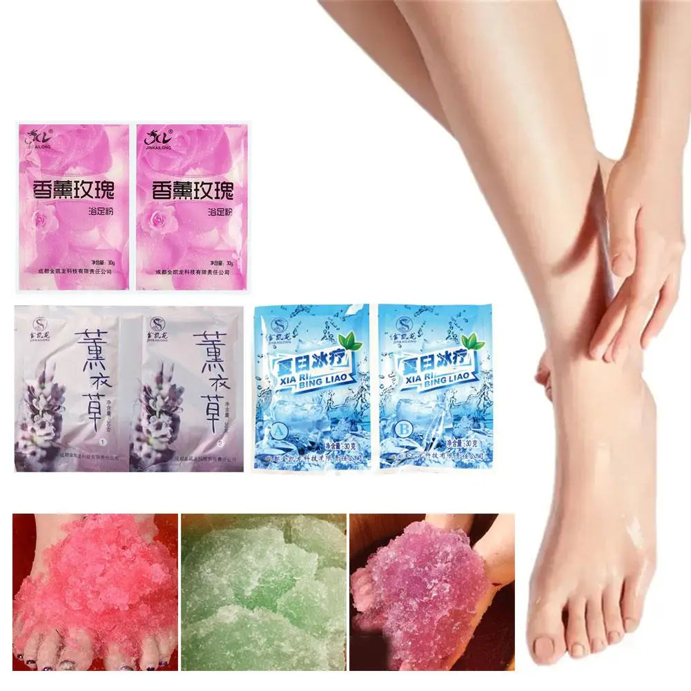 Rose Mint Lavender Bubble Bath Salt Powder Foot Bath Crystal Mud Body Scruber Skin Care Exfoliation SPA Foot Care