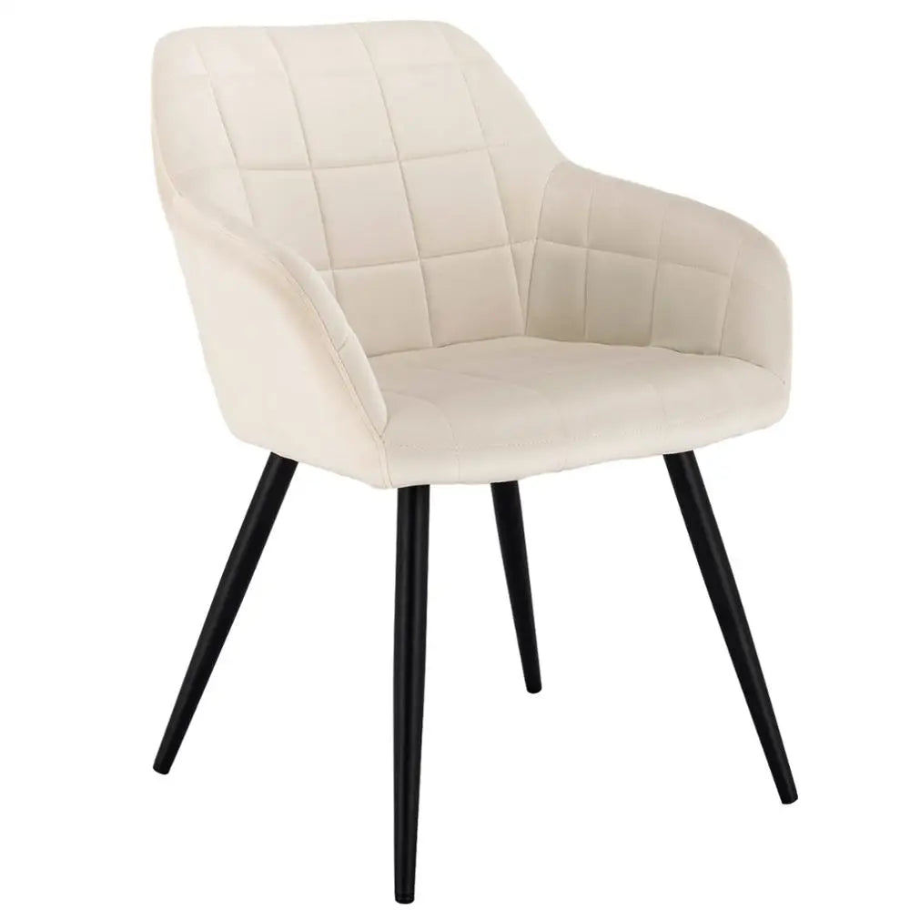 1PC Dining Chair Steel Legs Tub Chair Armchair Backrest Leisure Counter Lounge Living Room Chair Restaurant Kitchen Furniture
