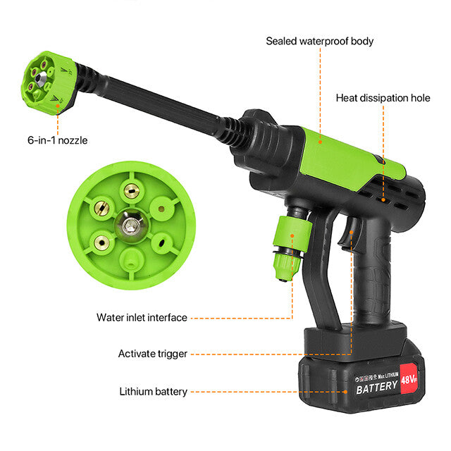 Cordless Car Pressure Washer Water High Power Jet Wash Cleaner Portable 2Battery